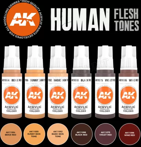 Photo de Ak Interactive Set de Peinture - Human Flesh Tones