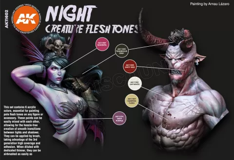 Photo de Ak Interactive Set de Peinture - Night Creatures Flesh Tones