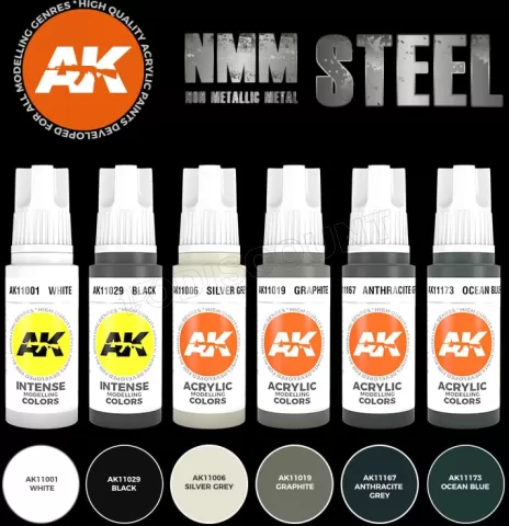 Photo de Ak Interactive Set de Peinture - Non Metallic Metal : Steel