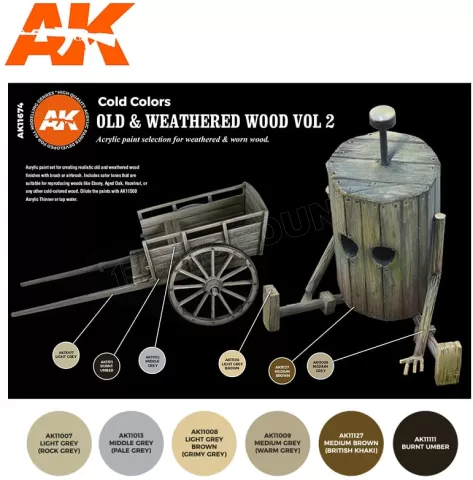 Photo de Ak Interactive Set de Peinture - Old Weathered Wood Vol.2
