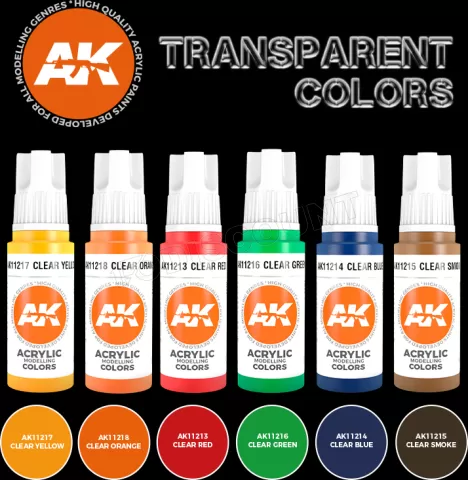 Photo de Ak Interactive Set de Peinture - Transparent Colors Set