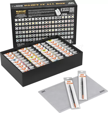 Photo de Ak Interactive Set de Peinture - Wargame Paint It All (108 Ref.)