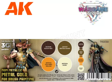 Photo de Ak Interactive Set de Peinture - Wargame Set : Non Metallic Metal Gold (W. B.)