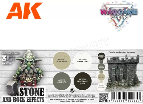 Photo de Ak Interactive Set de Peinture - Wargame Set :  Stone And Rock Effects