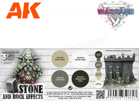 Photo de Ak Interactive Set de Peinture - Wargame Set : Stone And Rock Effects