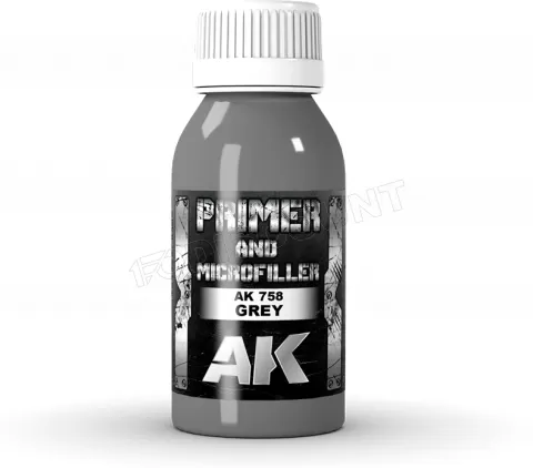 Photo de Ak Interactive - Xtreme Metal : Grey Primer & Microfiller (100ml)