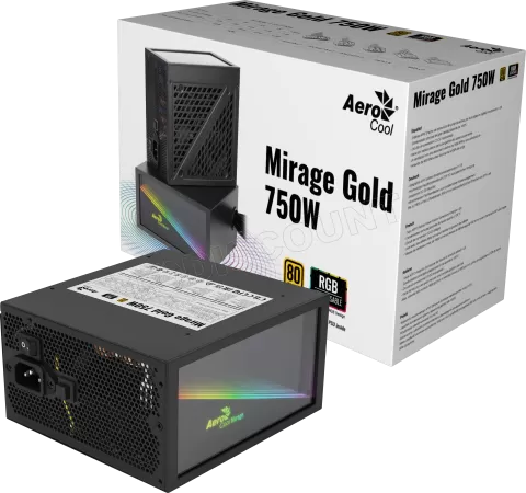 Photo de Alimentation ATX AeroCool Mirage Gold RGB - 750W (Noir)