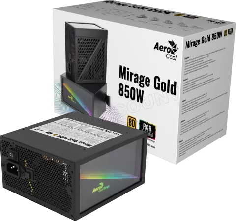 Photo de Alimentation ATX AeroCool Mirage Gold RGB - 850W (Noir)