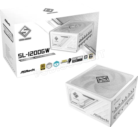 Photo de Alimentation ATX ASRock Steel Legend - 1200W (Blanc)