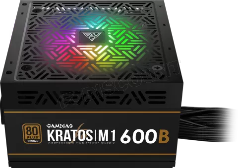 Photo de Alimentation ATX Gamdias Kratos M1-600B RGB - 600W (Noir) Bronze