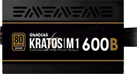 Photo de Alimentation ATX Gamdias Kratos M1-600B RGB - 600W (Noir) Bronze