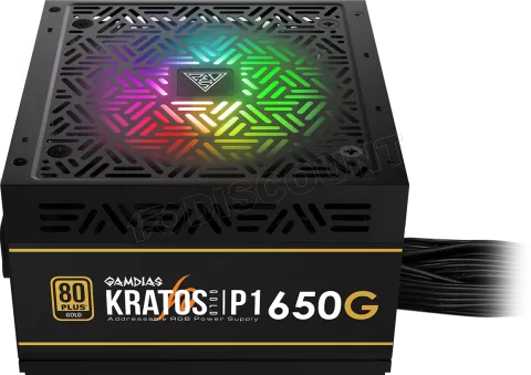 Photo de Alimentation ATX Gamdias Kratos P1-650G RGB - 650W (Noir) Gold