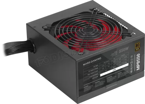 Photo de Alimentation ATX Mars Gaming MPB - 550W (Noir/Rouge)