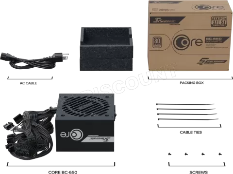 Photo de Alimentation ATX Seasonic Core BC - 650W (Noir)