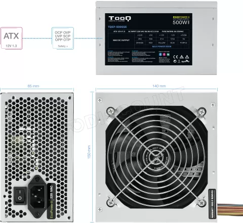 Photo de Alimentation ATX TooQ Ecopower II SSE - 500W
