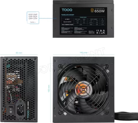 Photo de Alimentation ATX TooQ Helios - 650W (Noir)