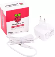 Photo de Alimentation officielle pour Raspberry Pi 4 - 5V 3A (Blanc)