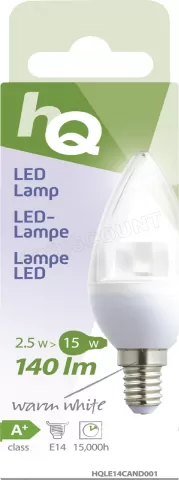 Photo de Ampoule bougie LED HQ E14 2,5W 140lm (Température Couleur 2700 K)