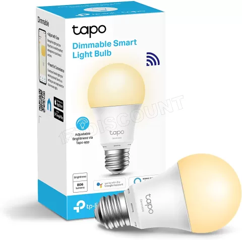 Photo de Ampoule LED connectée TP-Link Tapo L510E Wi-Fi - 800lm (E27) 2700K