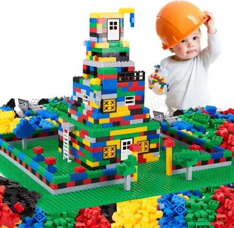 Photo de Baril de 1000 pièces de blocs de construction (Coloris variés)
