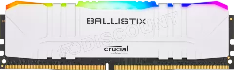 Photo de Barrette mémoire 16Go DIMM DDR4 Ballistix RGB  3000Mhz (Blanc)
