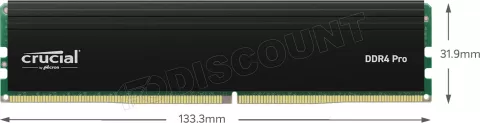 Photo de Barrette mémoire 16Go DIMM DDR4 Crucial Pro 3200Mhz Version OEM (Tray)