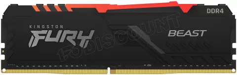 Photo de Barrette mémoire 16Go DIMM DDR4 Kingston Fury Beast RGB 3200Mhz (Noir)