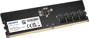 Photo de Barrette mémoire 16Go DIMM DDR5 Adata  4800MHz (Noir) (OEM)