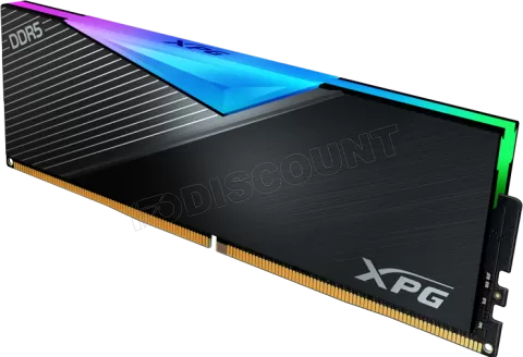 Photo de Barrette mémoire 16Go DIMM DDR5 Adata XPG Lancer RGB  5200MHz (Noir)