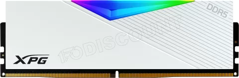 Photo de Barrette mémoire 16Go DIMM DDR5 Adata XPG Lancer RGB 7200MHz (Blanc)