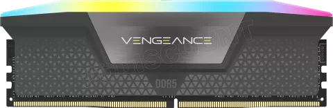 Photo de Barrette mémoire 16Go DIMM DDR5 Corsair Vengeance RGB 6000MHz CL36 (Noir)