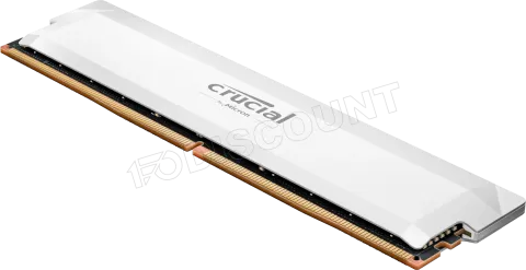 Photo de Barrette mémoire 16Go DIMM DDR5 Crucial Pro OC 6400MHz (Blanc)