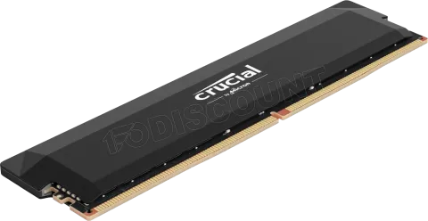 Photo de Barrette mémoire 16Go DIMM DDR5 Crucial Pro OC 6400MHz (Noir)