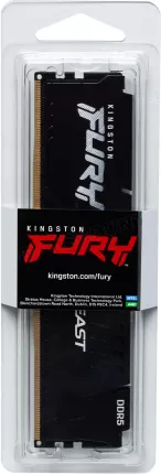 Photo de Barrette mémoire 16Go DIMM DDR5 Kingston Fury Beast 5600MHz (Noir)