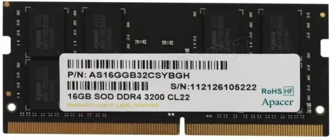 Photo de Barrette mémoire 16Go SODIMM DDR4 Apacer  3200Mhz (Noir)