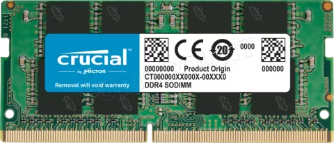 Photo de Barrette mémoire 16Go SODIMM DDR4 Crucial PC4-25600 (3200 Mhz) (Vert)