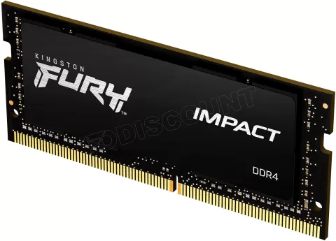 Photo de Barrette mémoire 16Go SODIMM DDR4 Kingston Fury Impact  2666Mhz (Noir)