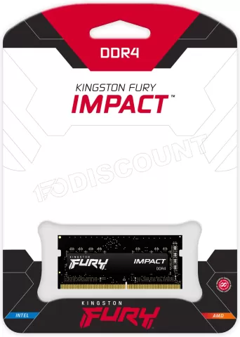 Photo de Barrette mémoire 16Go SODIMM DDR4 Kingston Fury Impact  2666Mhz (Noir)