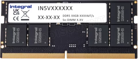 Photo de Barrette mémoire 16Go SODIMM DDR5 Integral 4800 MHz (vert)