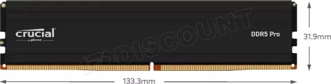 Photo de Barrette mémoire 24Go DIMM DDR5 Crucial Pro 5600MHz (Noir)