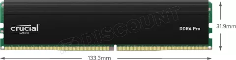 Photo de Barrette mémoire 32Go DIMM DDR4 Crucial Pro  3200Mhz (Noir)
