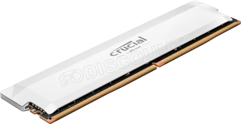 Photo de Barrette mémoire 32Go DIMM DDR5 Crucial Pro OC Gaming 6000MHz (Blanc)