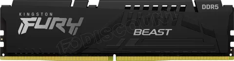 Photo de Barrette mémoire 32Go DIMM DDR5 Kingston Fury Beast 5600MHz CL40 (Noir)