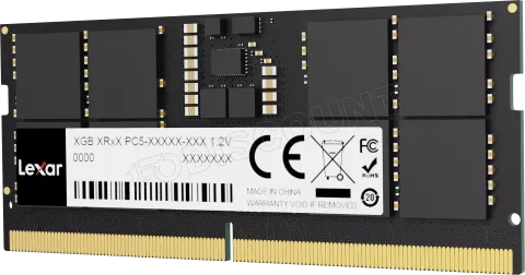 Photo de Barrette mémoire 32Go SODIMM DDR5 Lexar 5600Mhz (Noir)