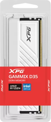 Photo de Barrette mémoire 8Go DIMM DDR4 Adata XPG GammiX D35 3200Mhz (Blanc)