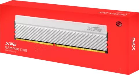 Photo de Barrette mémoire 8Go DIMM DDR4 Adata XPG GammiX D45  3200Mhz (Blanc)