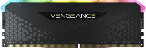 Photo de Barrette mémoire 8Go DIMM DDR4 Corsair Vengeance RS RGB PC4-25600 (3200 Mhz) (Noir)