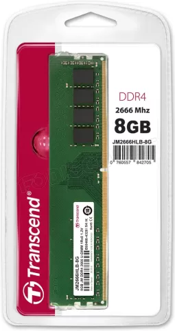 Photo de Barrette mémoire 8Go DIMM DDR4 Transcend JetRam  2666Mhz (Vert)