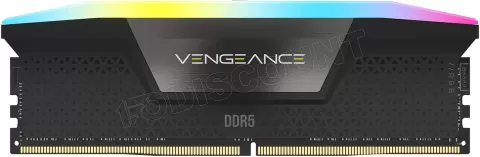 Photo de Barrette mémoire 8Go DIMM DDR5 Corsair Vengeance RGB 5200MHz (Noir)
