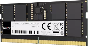 Photo de Barrette mémoire 8Go SODIMM DDR5 Lexar 5600Mhz (Noir)